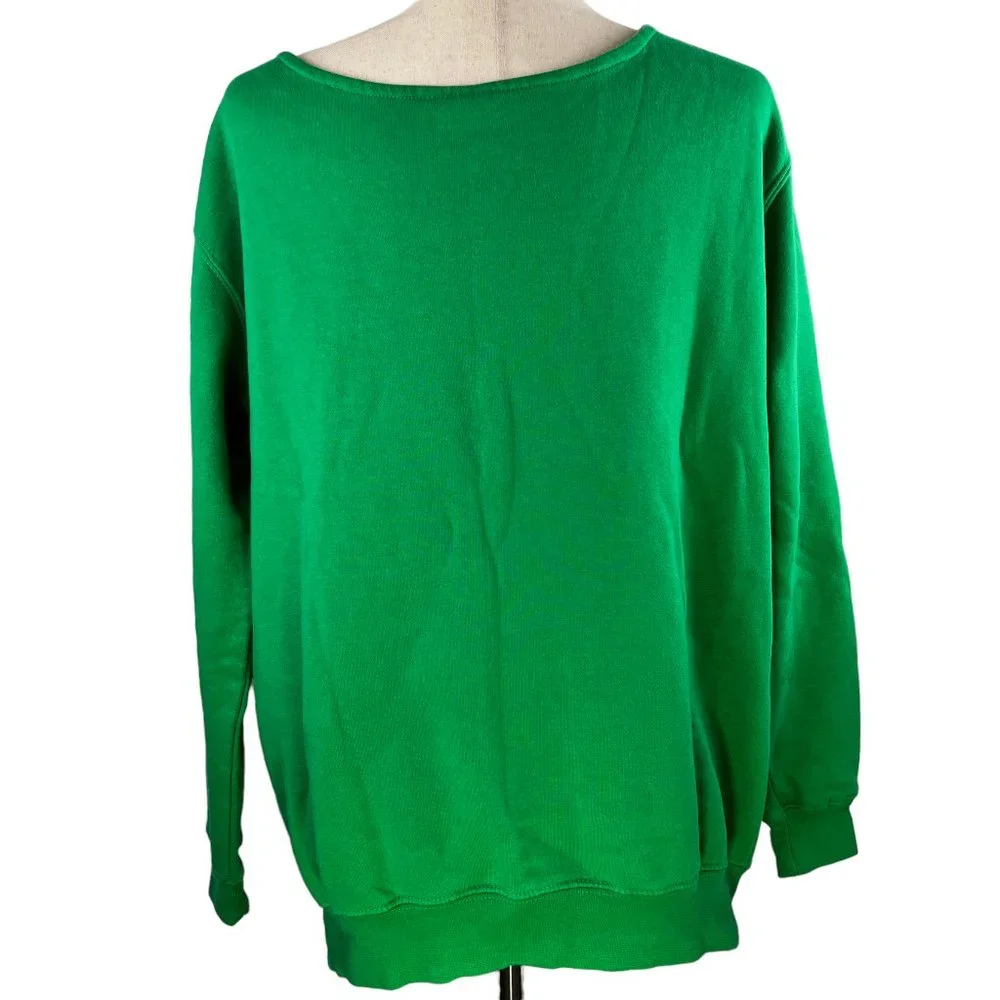 Awkward Styles Green It's the Most Wonderful Time Open Neck Sweatshirt S… - Picture 4 of 8